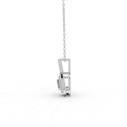 0.50 Ct Round Cut Moissanite Women's Cluster Necklace Pendant 14K Gold Plated